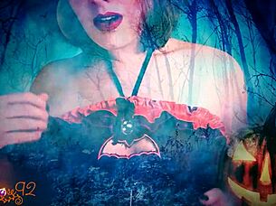 ghostly ghoulfriend giving jerk off instructions, dirty talk in costume