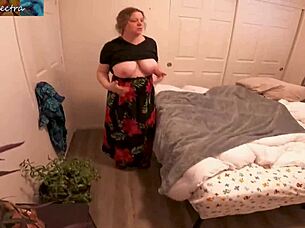 what if the fat milf stepmom is used in pov before the girlfriend shows up for the threesome?