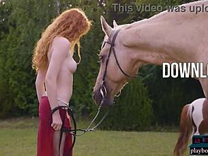 Stunning! Redhead Milf Heidi Romanova Sizzles in Outdoor Solo!