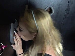 my first time at the gloryhole, sucking and blowing