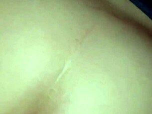 Milf whore's big white ass gets filled with cum during intense creampie sex