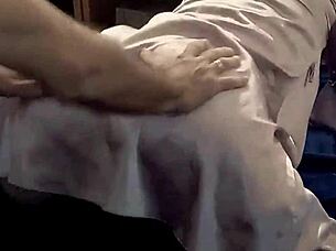 french amateur fucks doggystyle in satin panties