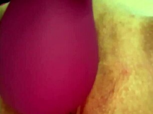 Trying new lingerie with dildo