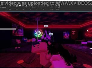 He fucks the bitch in the studio, inviting others to join.