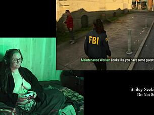 Naked Play Through Of Alan Wake 2 Part 2 With Brunette Character.