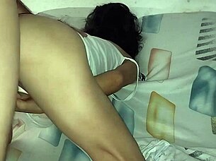 having passionate sex with my stepmother's friend in a homemade latina setting