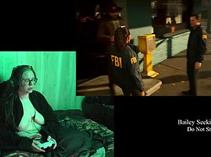 Naked Play Through Of Alan Wake 2 Part 2 With Brunette Character.