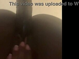 Wet Ebony Pussy Fucking Dildo!