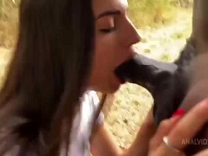 skinny french teen gets fucked hard by big black cock in anal scene!