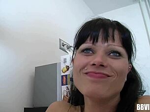 Pierced german milf fucks dildo 😍