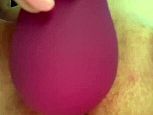 Trying new lingerie with dildo