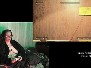 Naked Play Through Of Alan Wake 2 Part 2 With Brunette Character.
