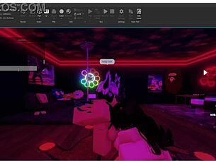 He fucks the bitch in the studio, inviting others to join.