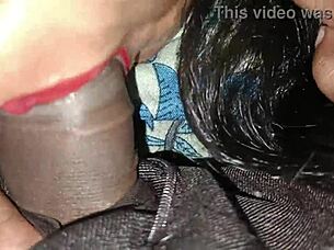 putting something in stepsister's mouth in bedroom