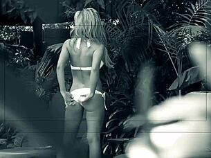 outdoors in the sun, aubrey adams enjoys the warmth and relaxation