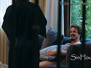 Cheating roommate leads to double penetration threesome.