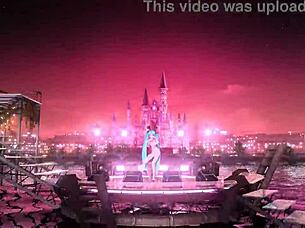 Hatsune Miku in Nude Bunny Costume Shows Big Tits and Ass for Cum