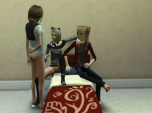 Watch the cuckold muff diving in Sims 4