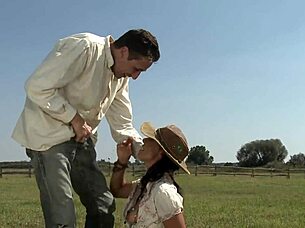 Hey, Sandra Romain is fucking outdoors with her big tits bouncing!