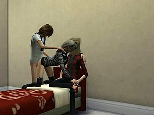 Watch the cuckold muff diving in Sims 4
