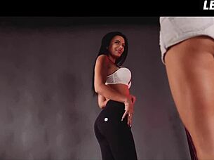 Busty milf falls for seductive moves of hot lesbian photographer.