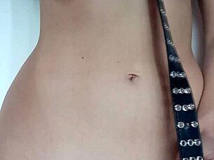 punishing my tits and pussy with belt