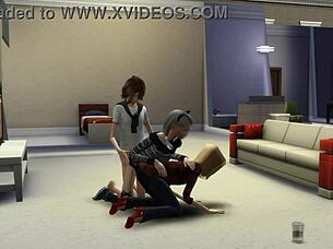 Watch the cuckold muff diving in Sims 4