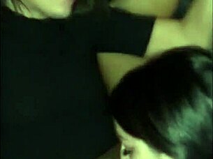 Adriana Chechik and Kissa Sins oral sex in car