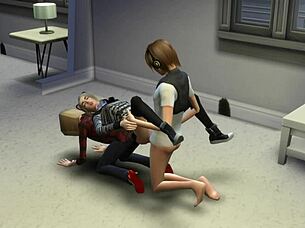 Watch the cuckold muff diving in Sims 4
