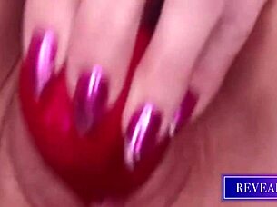 Horny milf reveals wet hairy beaver with vibrator and cum