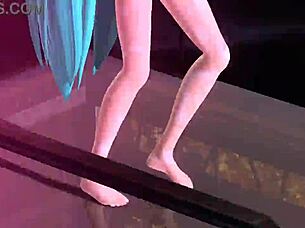 Hatsune Miku in Nude Bunny Costume Shows Big Tits and Ass for Cum