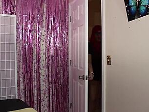 the redhead latina has a crush on the new guy in town