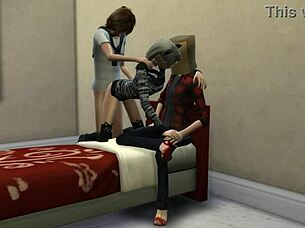 Watch the cuckold muff diving in Sims 4