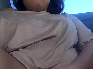 drilling her creamy squirting pussy in the car