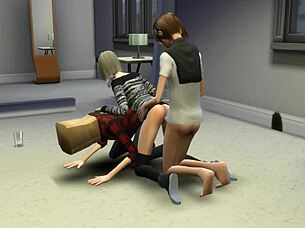 Watch the cuckold muff diving in Sims 4
