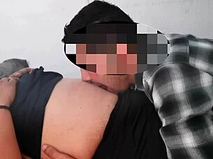 milf licks belly button of latina amateur