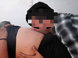 milf licks belly button of latina amateur