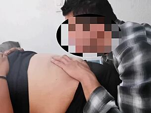 milf licks belly button of latina amateur