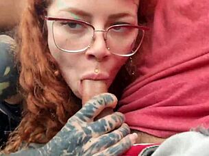 Submissive Slut Moans During Oral Licking in Car Quickie