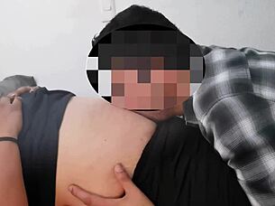 milf licks belly button of latina amateur