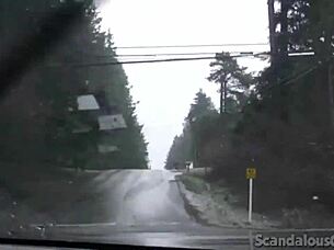 Teen Hottie Undresses And Masturbates In Outdoor Car