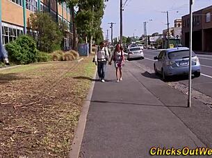 Aussie girlfriend sucks cock hard before getting a messy creampie in wild action