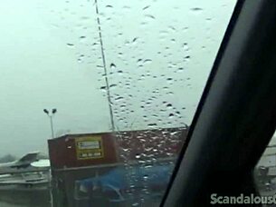 Teen Hottie Undresses And Masturbates In Outdoor Car