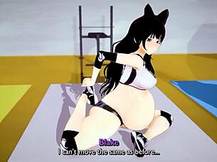 team rwby does a pregnant yoga class in the gym