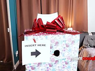 Christmas with stepmom roleplay, she rides cock cowgirl style pov 😍