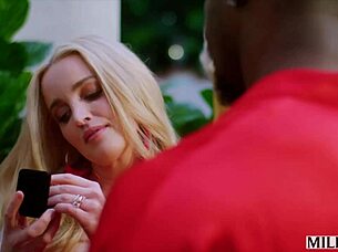 Milfy blonde Charlie devours ex boyfriend's monster cock in missionary.