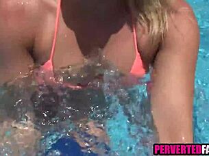 Sex with stepmom by the pool