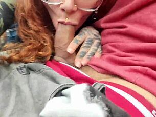 Submissive Slut Moans During Oral Licking in Car Quickie