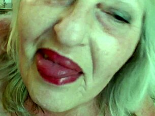 Old curvy beauty teases with big tits and toys