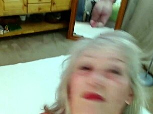 Old curvy beauty teases with big tits and toys